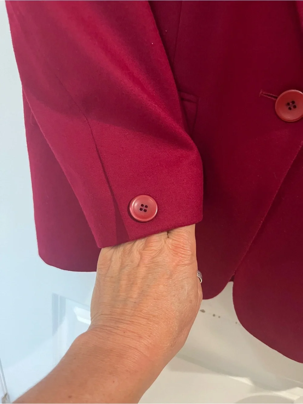 Pendleton Vintage Wool Blazer Single Button Sz 8 Red Office Corporate Academia